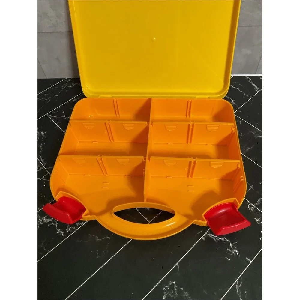 LEGO Travel Case (orange/yellow with red clips includes divider inserts)